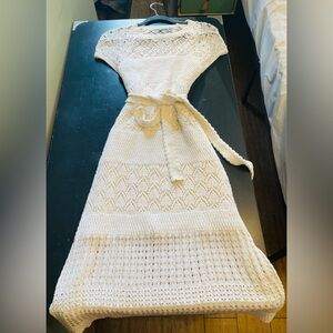 Draper James Cream Knit Midi Dress – 3-Piece Set (Size S)